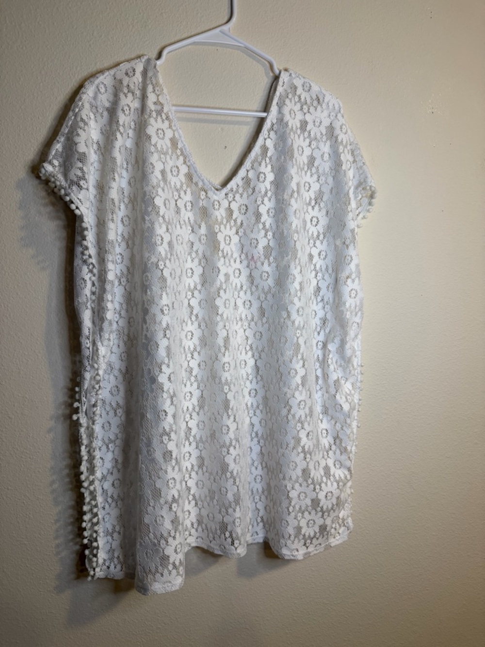 Xhilaration White Floral Lace Swim Coverup